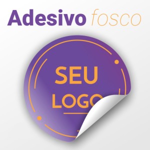 Adesivo fosco com recorte Vinil branco fosco  4/0 Frente Com recorte 